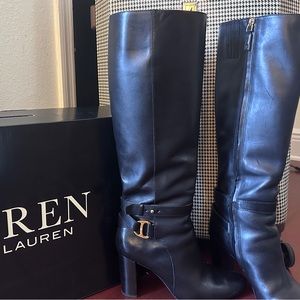 Ralph Lauren Makenna Black Burnished calf